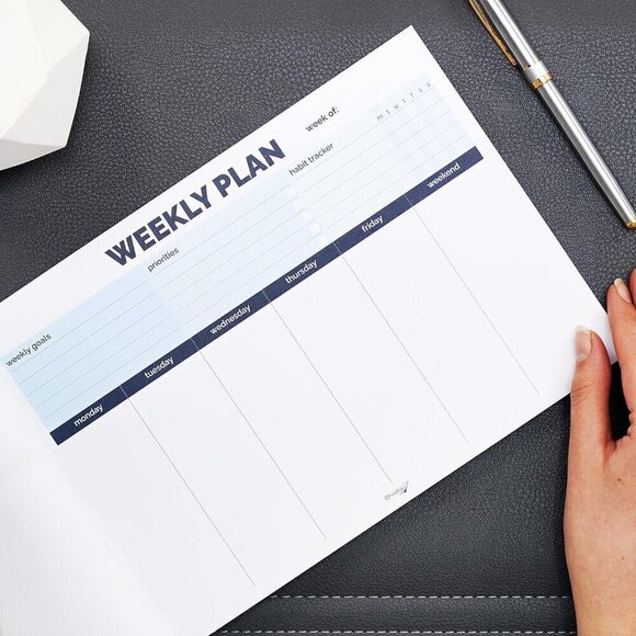 Weekly Planner Pad 10"x7", Undated, Cardboard Cover, Weekly To Do List Notepad - Picture 3 of 6